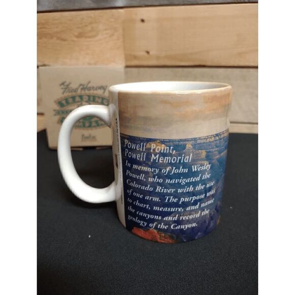 VINTAGE Grand Canyon National Park Powell Point Coffee Cup Mug Fred Harvey w/Box - Picture 3 of 5